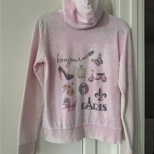 Butter Pink Rhinestone French Graphic Hoodie